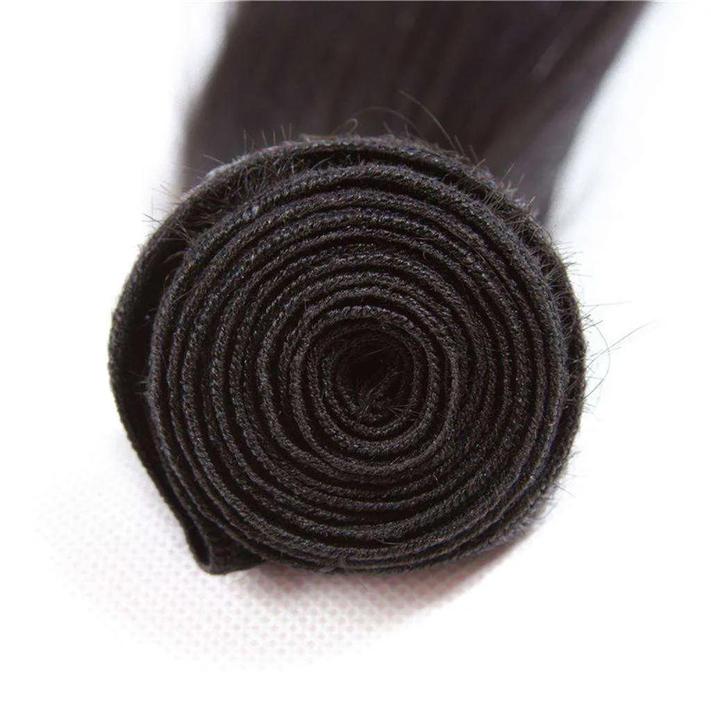 10A Brazilian Straight Hair 4 Bundles With Lace Frontal Human Hair