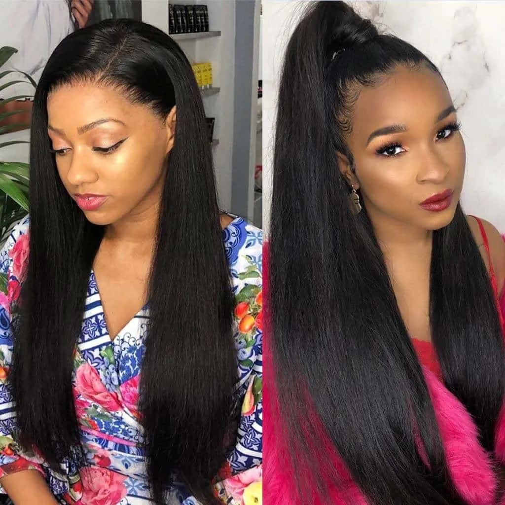 10A Straight Hair 3 Bundles With Frontal Human Hair 10A Straight Indian Hair