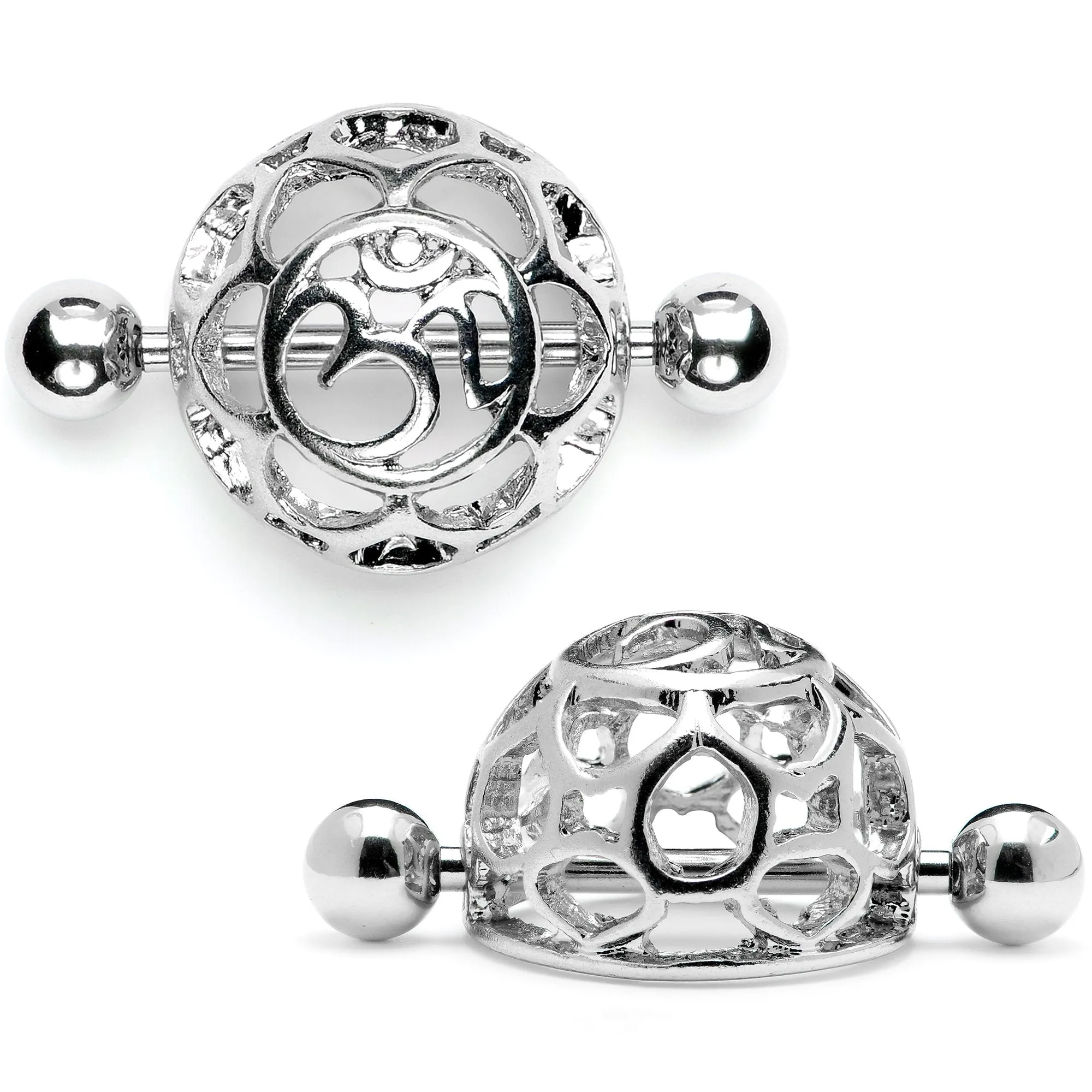 14 Gauge 9/16 Framework Dome Geometric Nipple Shield Set