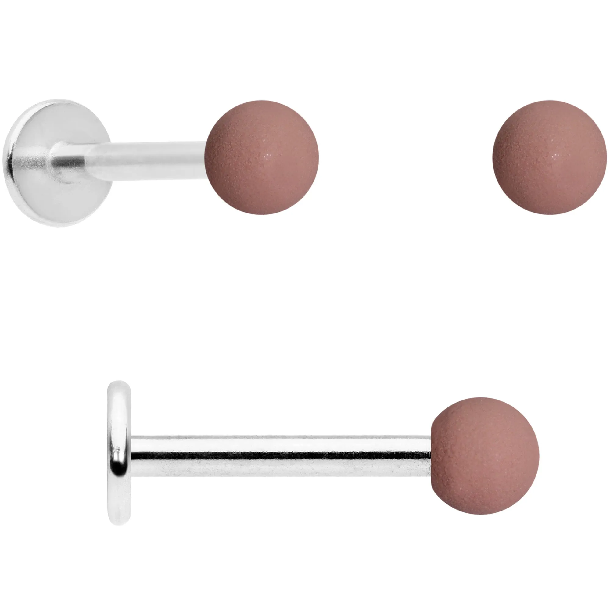 16 Gauge 5/16 Blue Brown Matte Labret Monroe Tragus Set of 4