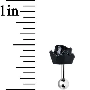 16 Gauge Jet Black Courtship Rose Cartilage Tragus Earring