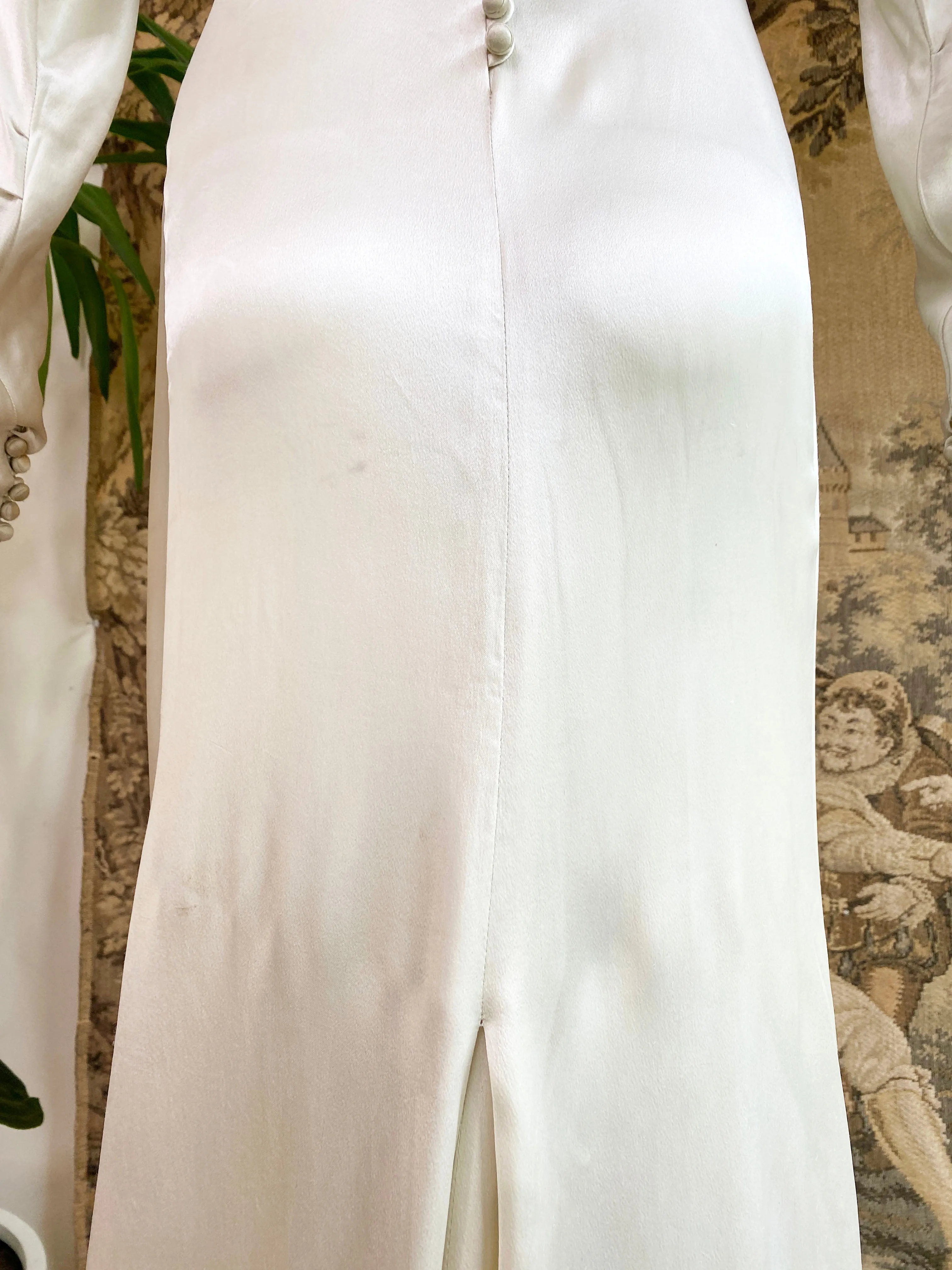 1930s Art Deco Satin Wedding Dress