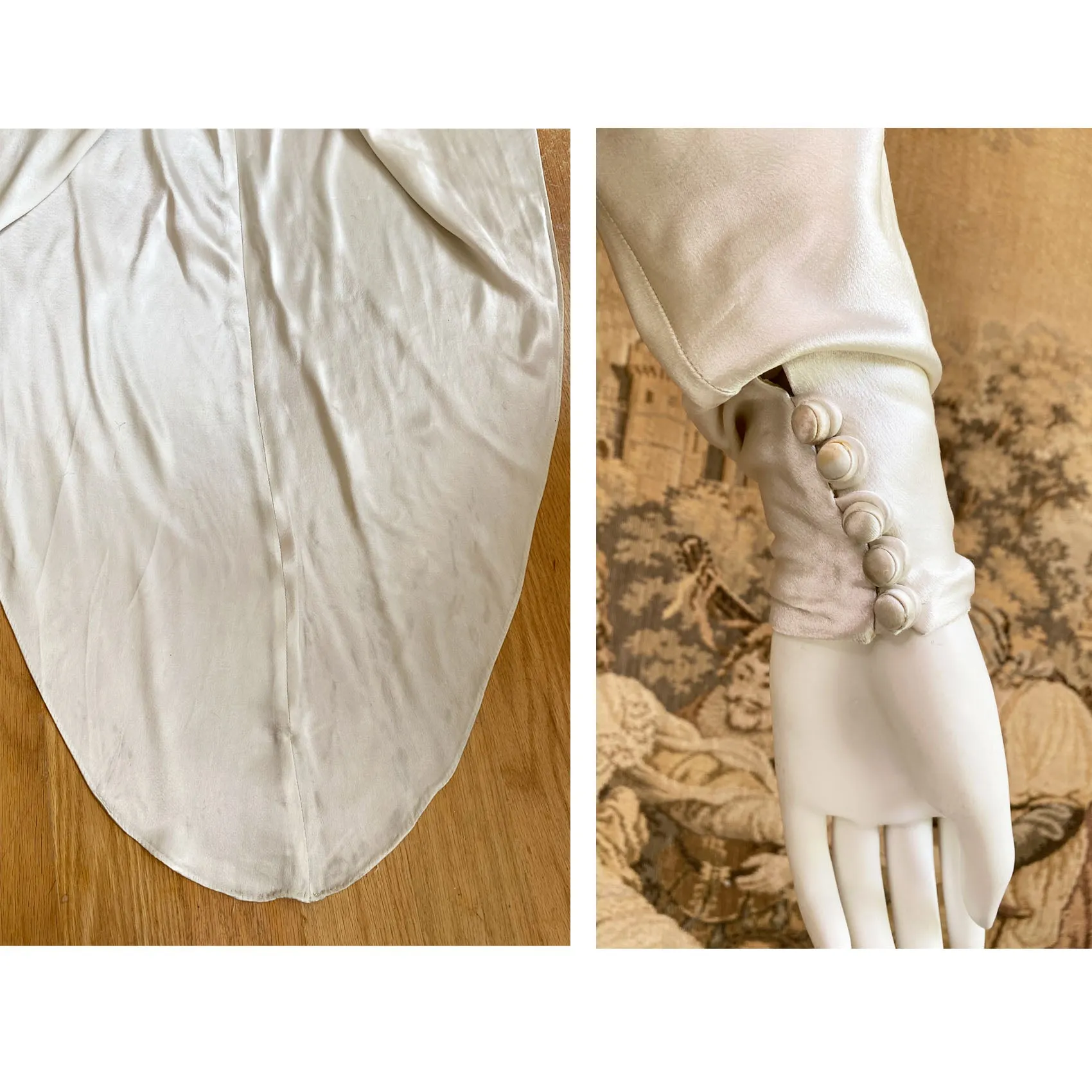 1930s Art Deco Satin Wedding Dress