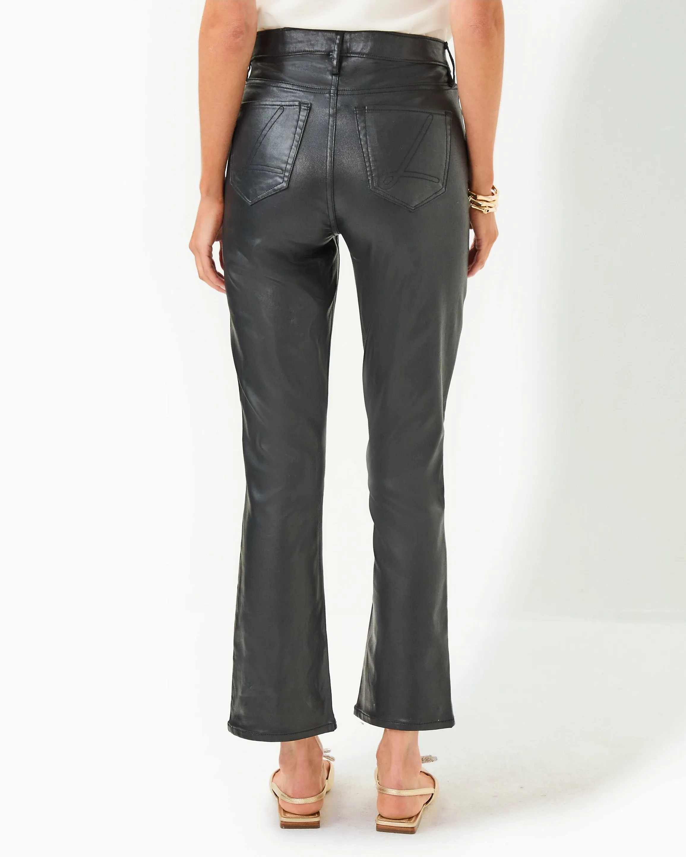 28" Liza Coated Crop Flare Jean