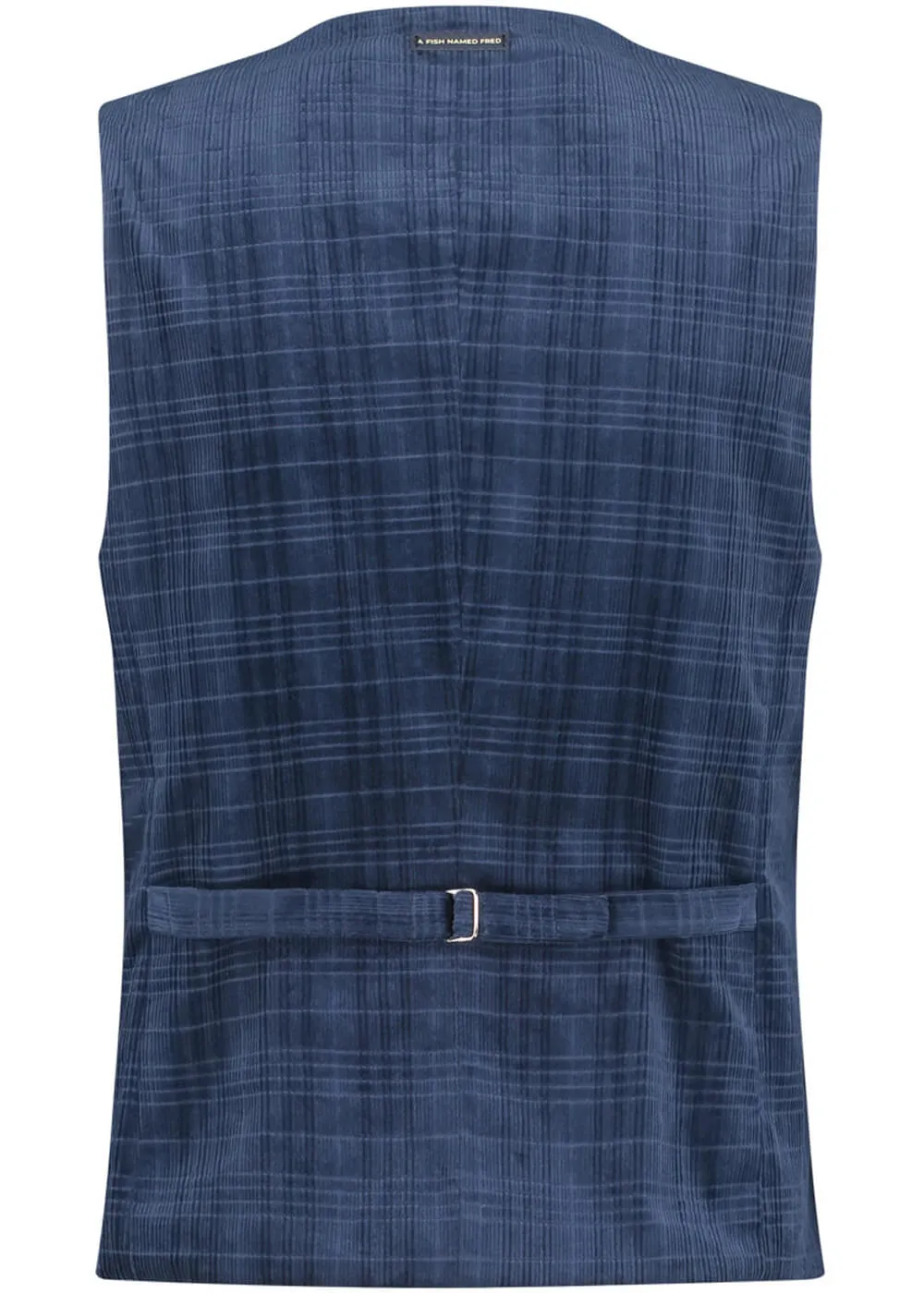 A Fish Named Fred Corduroy Waistcoat Navy