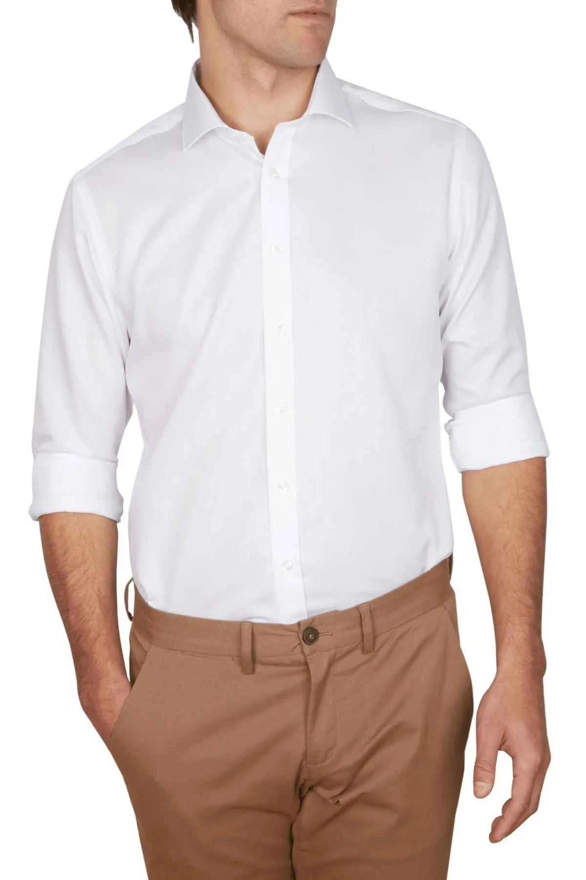 Abelard Non Iron Cotton Twill Super Slim Fit Shirt