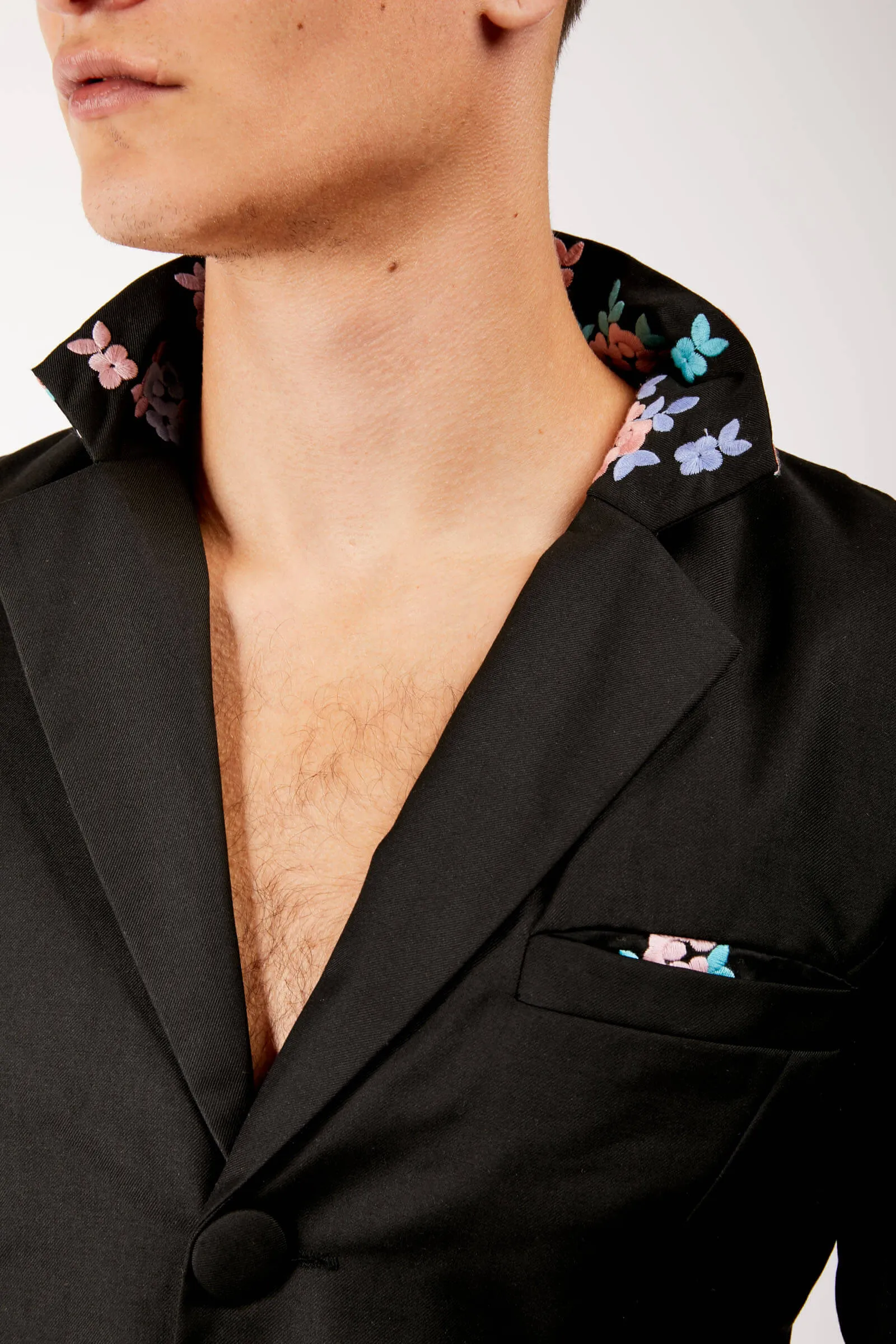 Adrian Schachter Floral Embroidered Suit Jacket