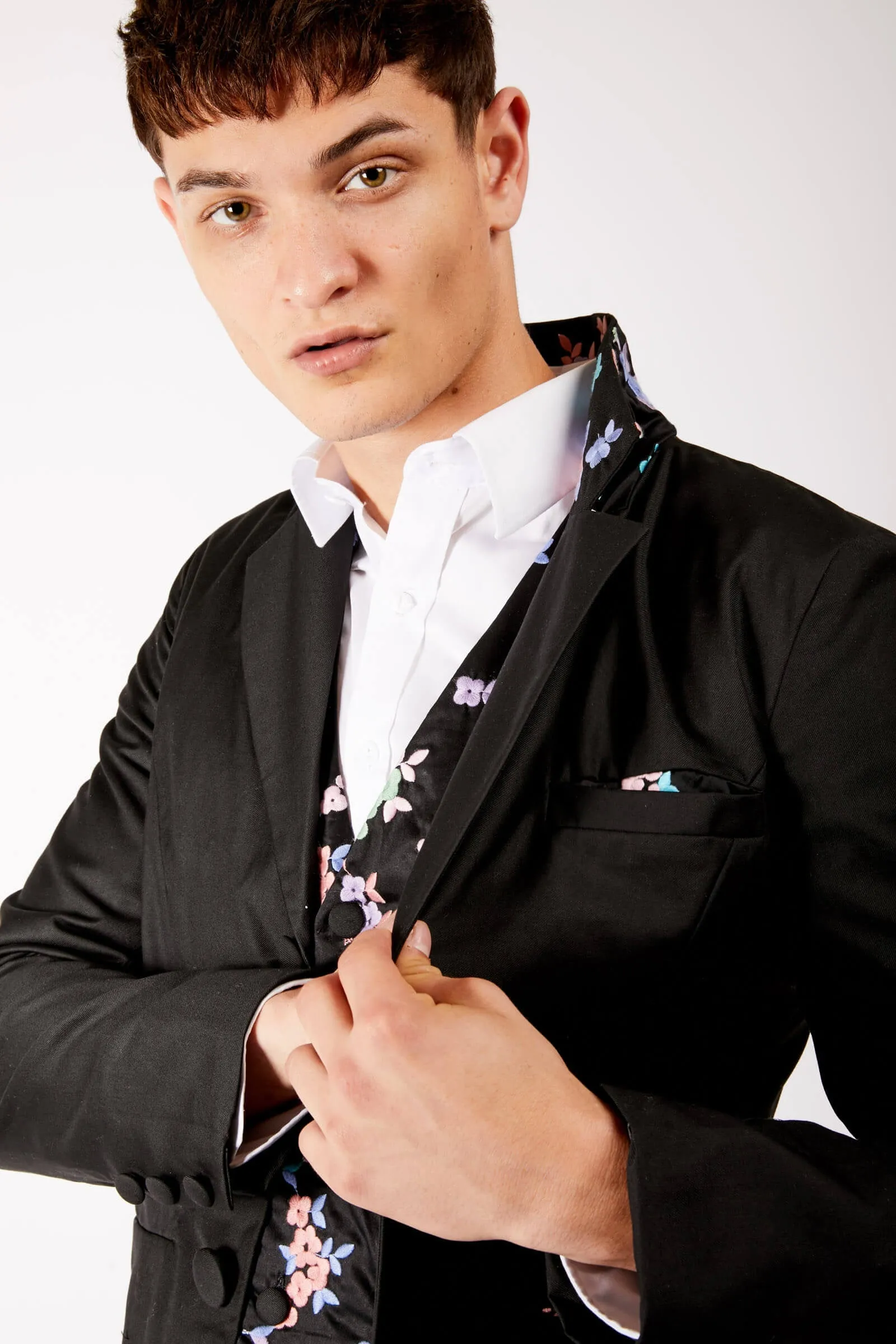 Adrian Schachter Floral Embroidered Suit Jacket