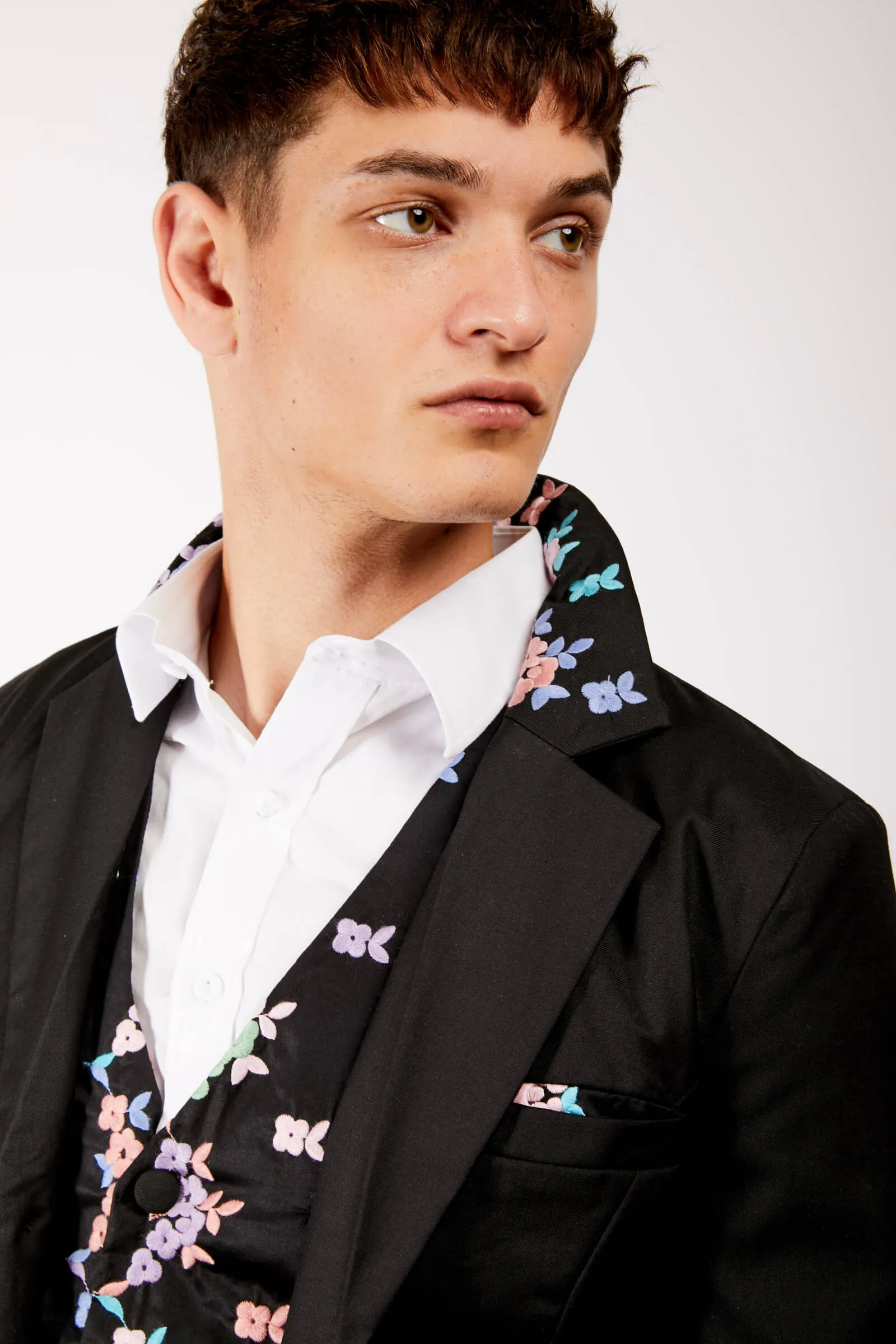 Adrian Schachter Floral Embroidered Suit Jacket