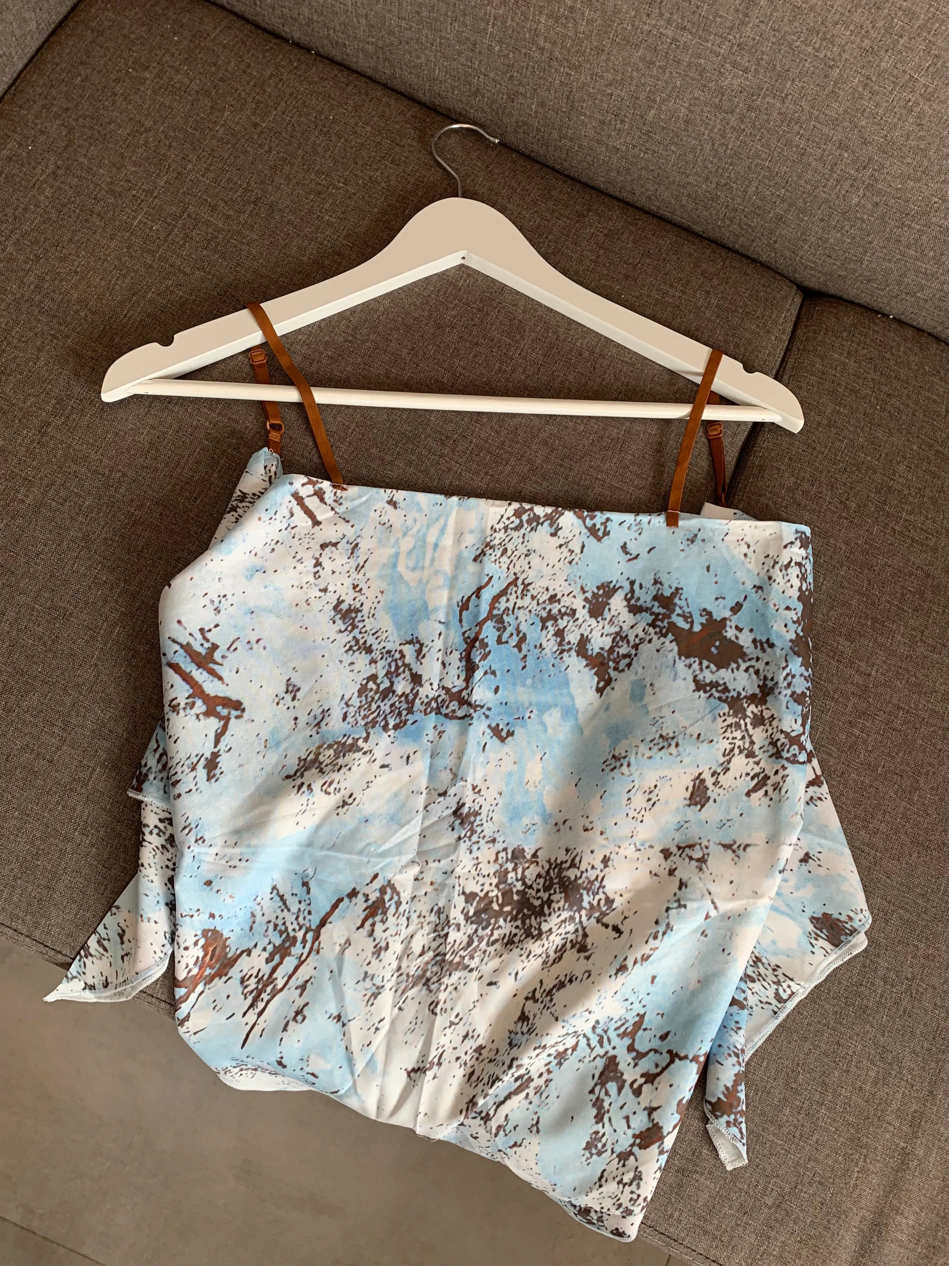 ALLEGRA 2-way Self-tie Scarf Top (Marble)