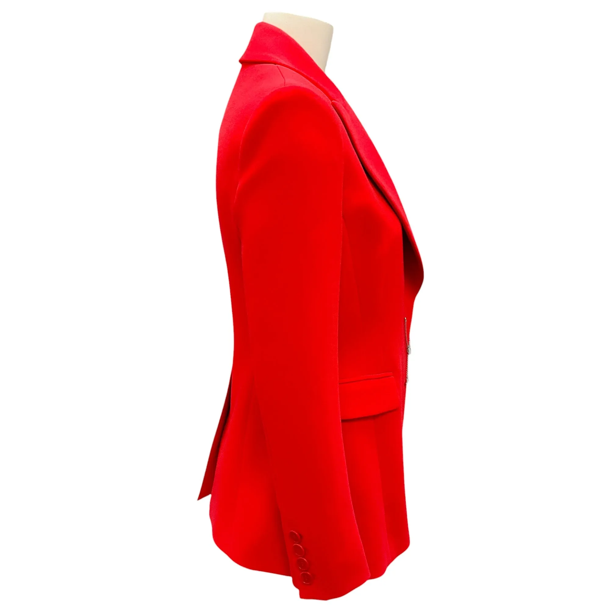 Altuzarra Red / Silver Chain Detail Crepe Blazer