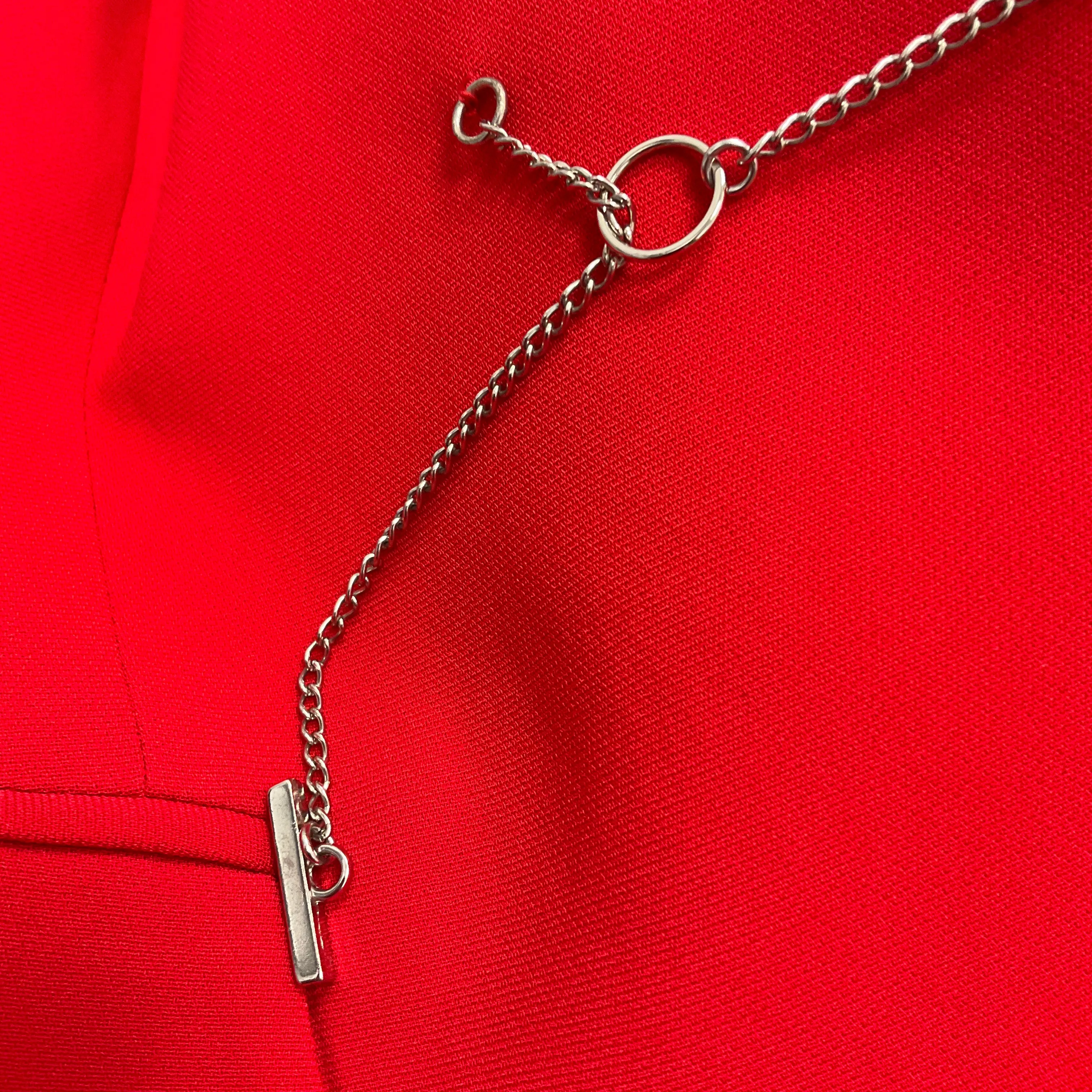 Altuzarra Red / Silver Chain Detail Crepe Blazer