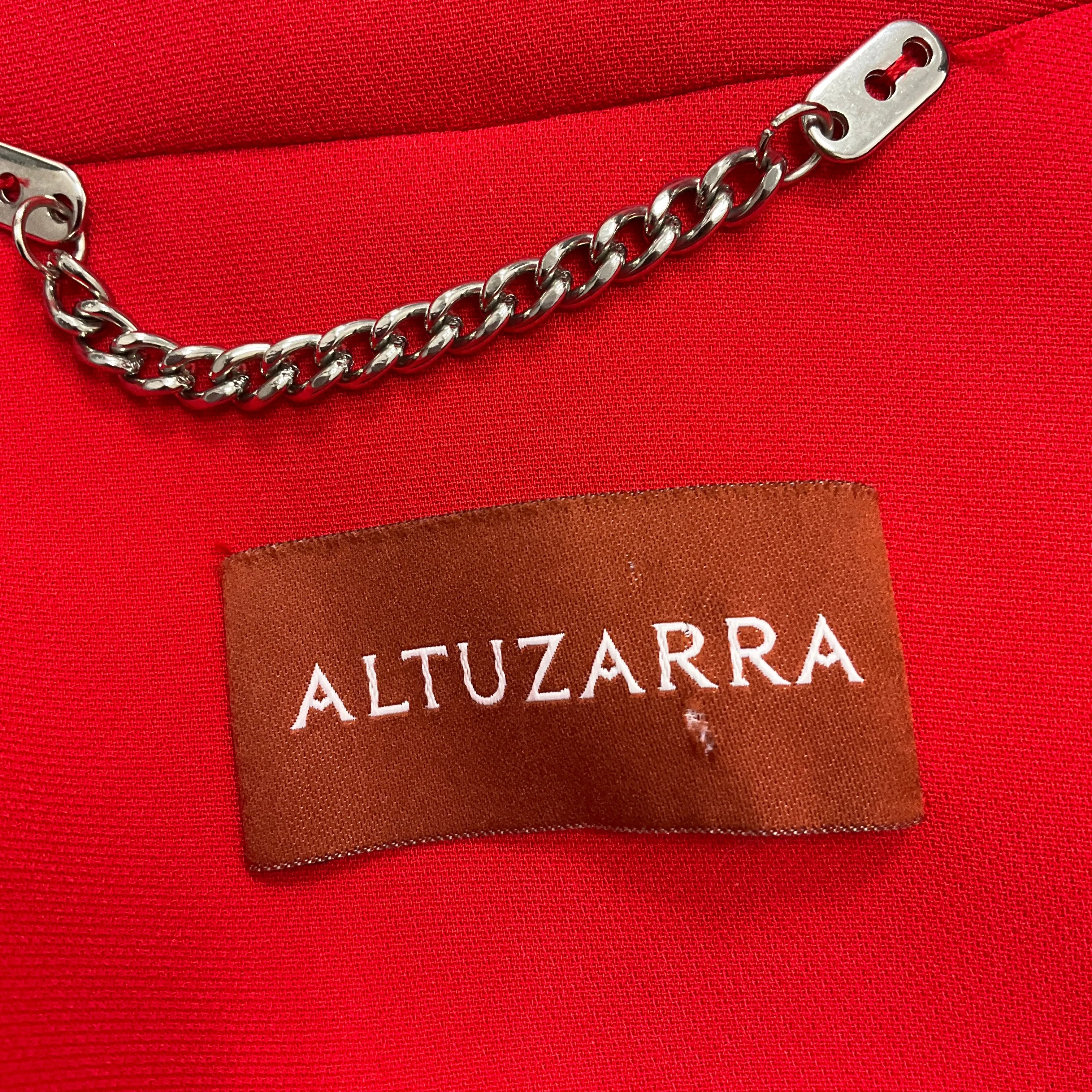 Altuzarra Red / Silver Chain Detail Crepe Blazer