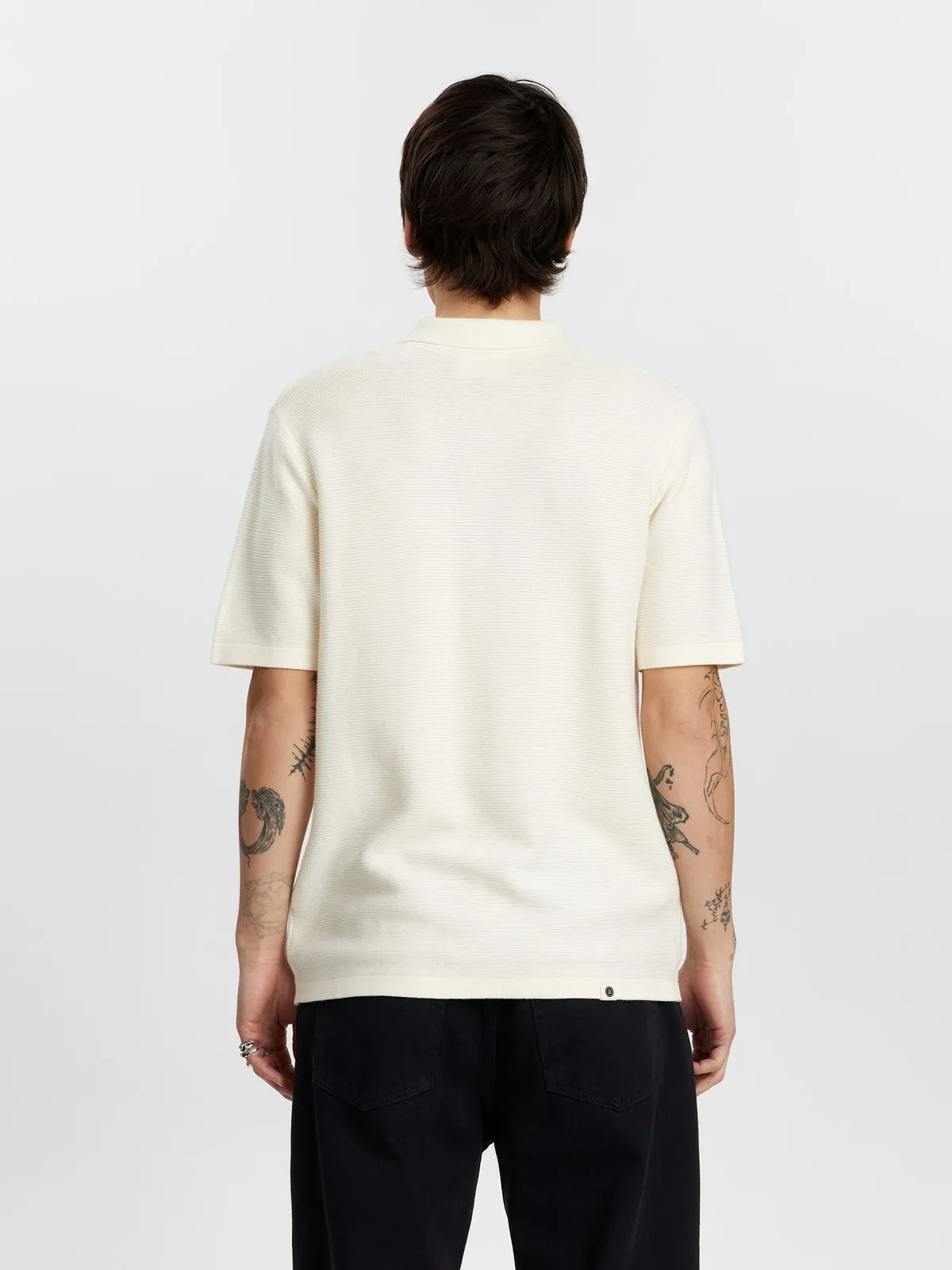 Anerkjendt AKSVEND S/S KNIT SHIRT Tofu