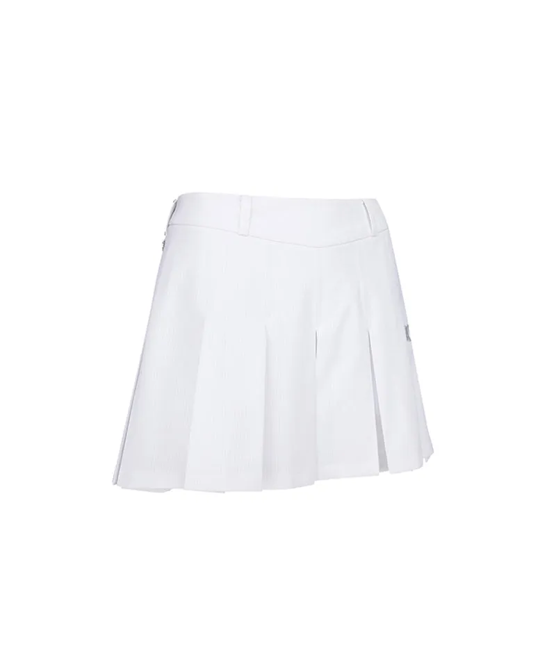 ANEW Golf Women's Leather Buckle Point Pleats Skirt - White