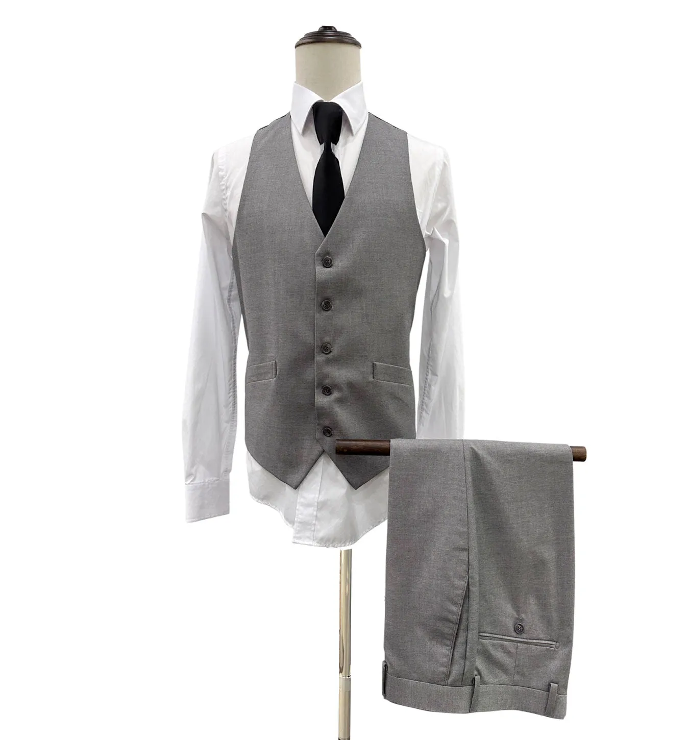 Angelo Rossi Modern Fit Vested Suit - Gray