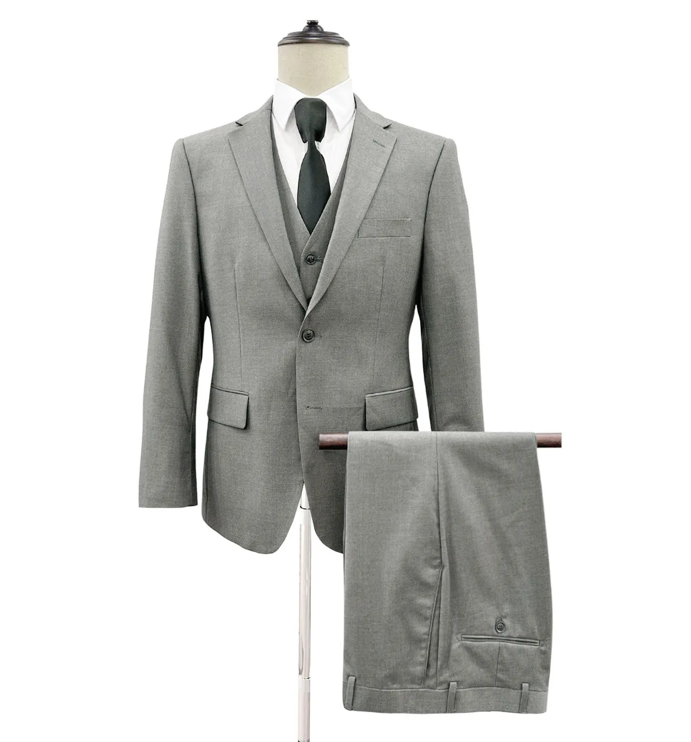 Angelo Rossi Modern Fit Vested Suit - Gray