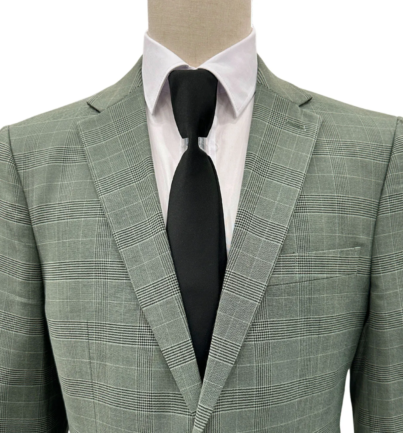 Angelo Rossi Windowpane Modern Fit Suit - Green