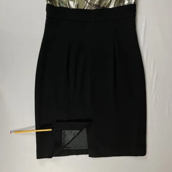 Ann Taylor Sheath Dress Size 8 Empire Waistline Camouflage Pleated Dark Academia