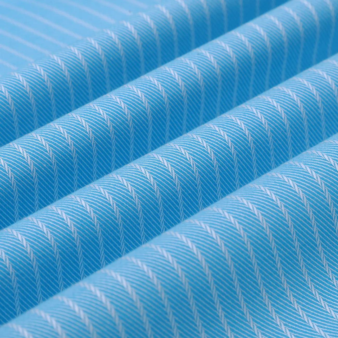 Aqua Blue Dobby Stripes Regular Fit 2 Ply Giza Cotton Shirt