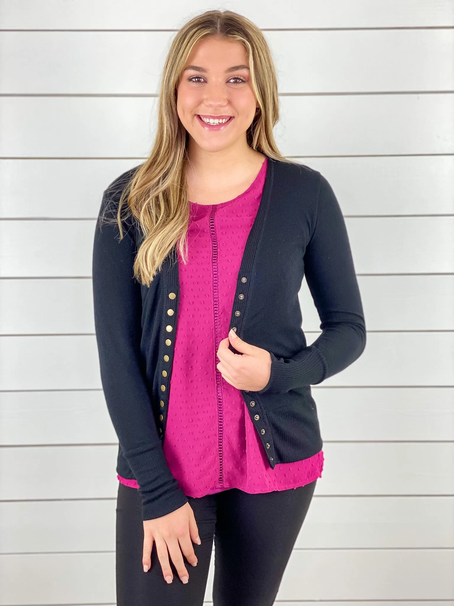 Berry Sleeveless Swiss Dot Top