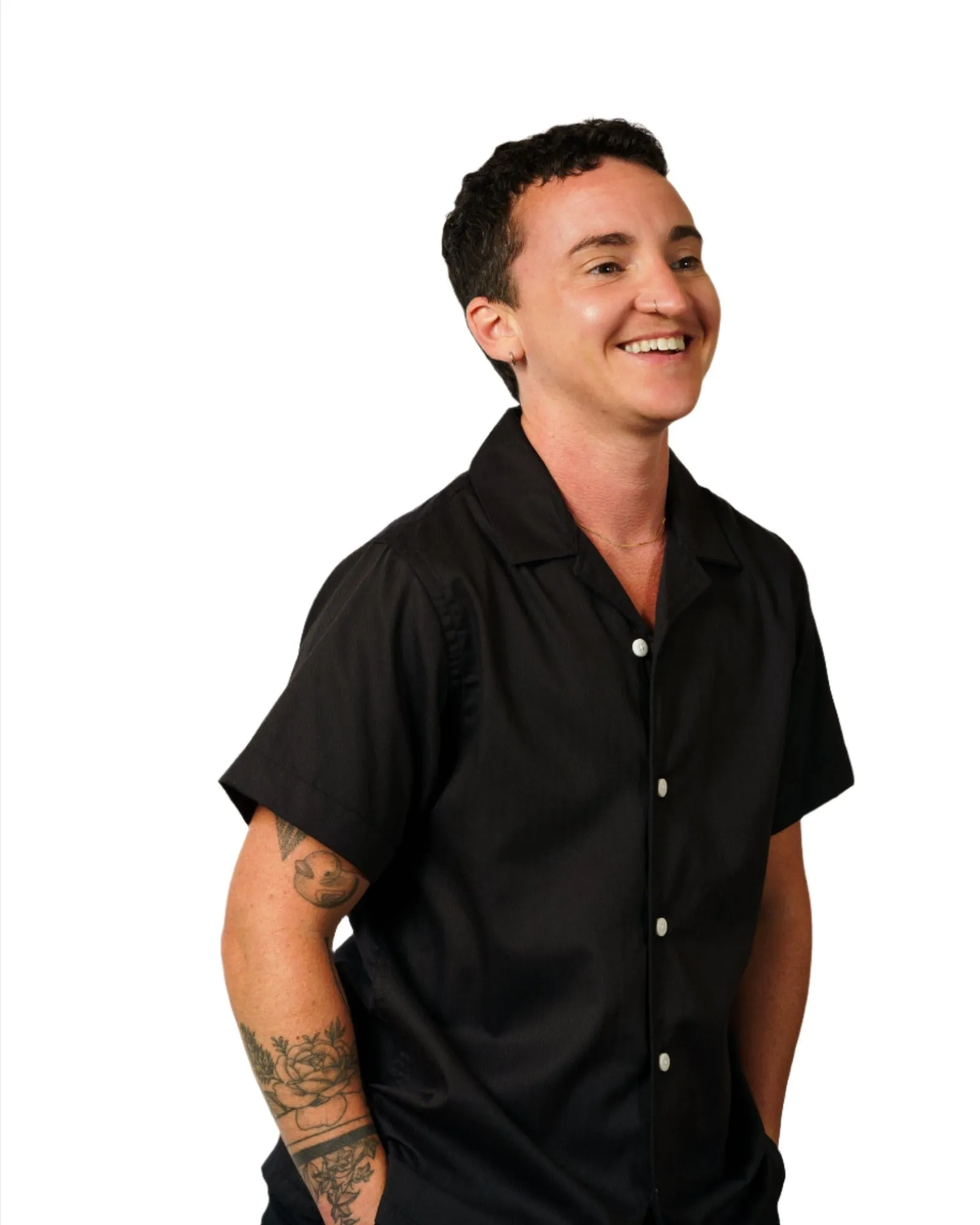 Black Camp Collar Shirt
