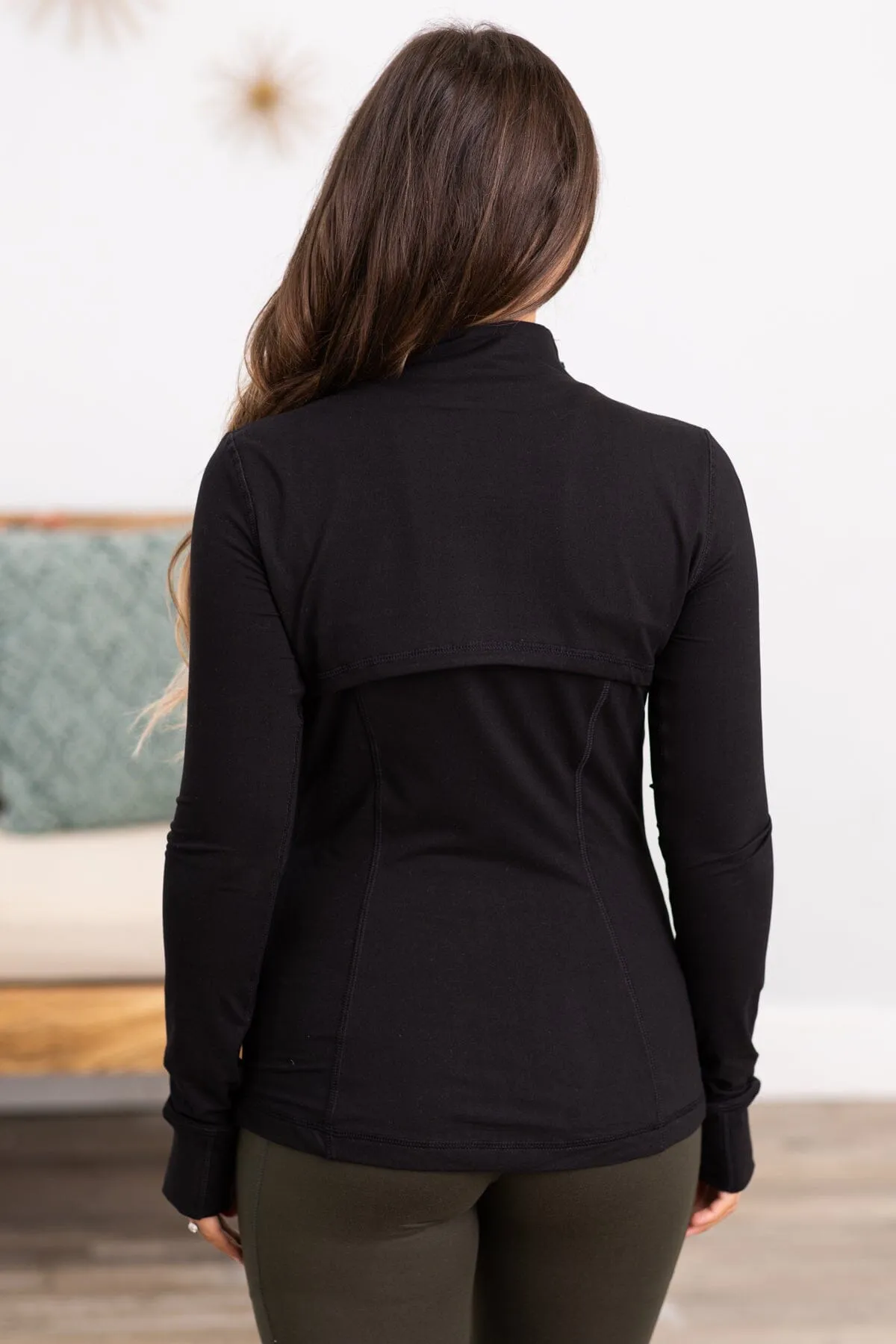Black Full Zip Fitted Active Jacket
