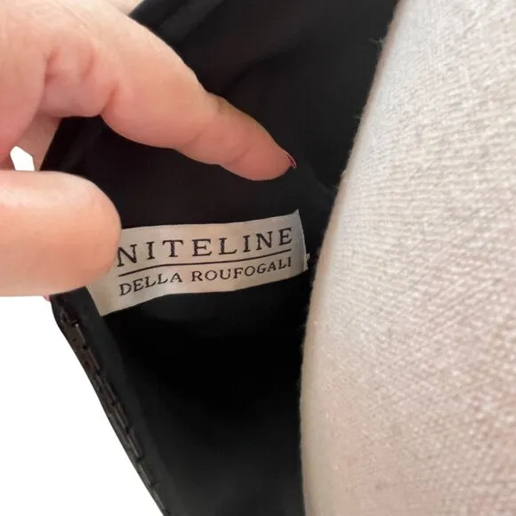Black Long Sleeve Dress With Lace-Up Sleeves &amp; Back By Niteline