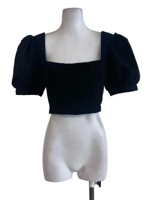 Black Puffy Crop Top