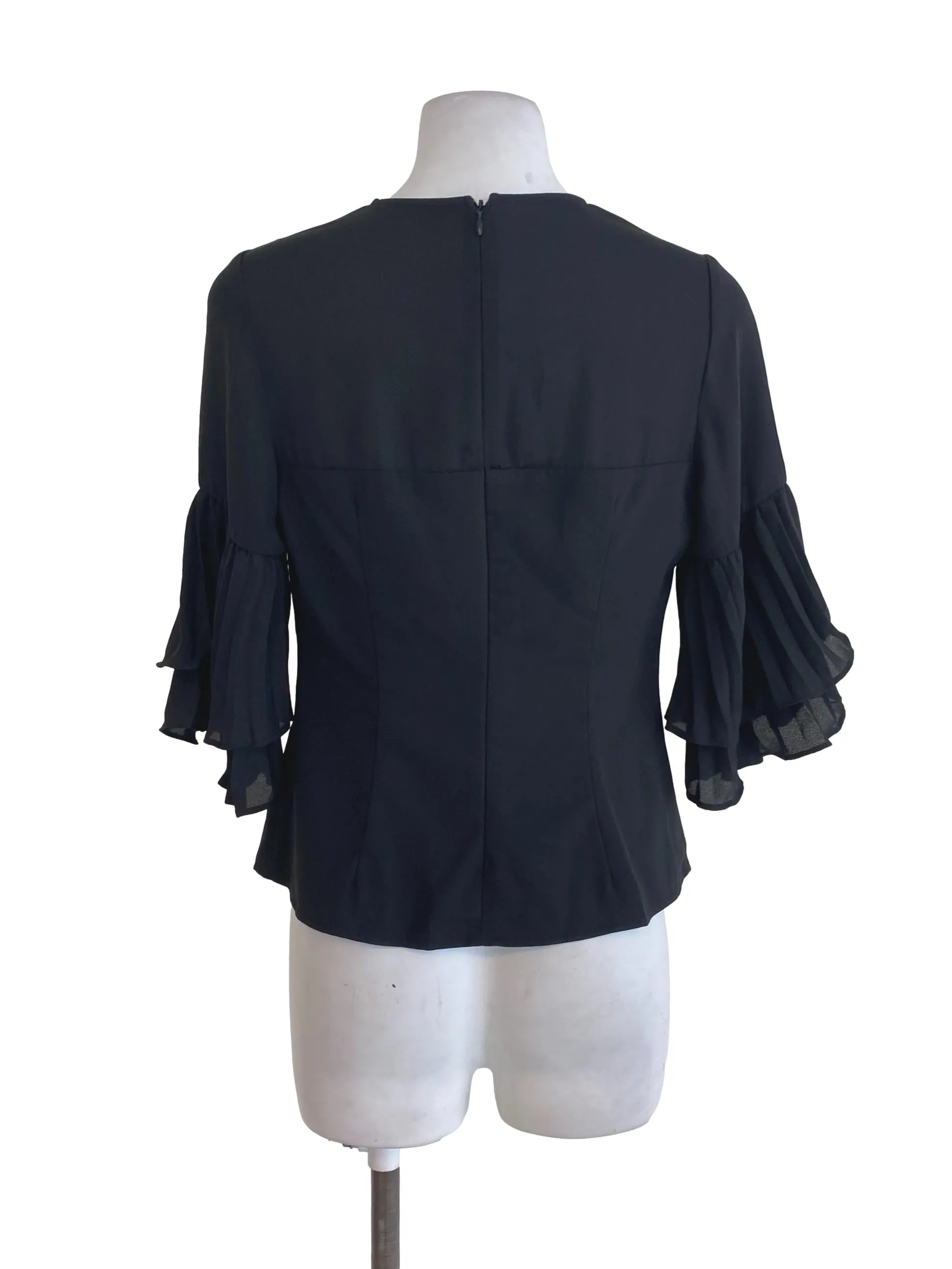 Black Ruffle Blouse