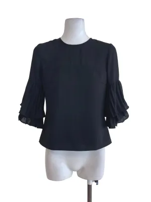 Black Ruffle Blouse