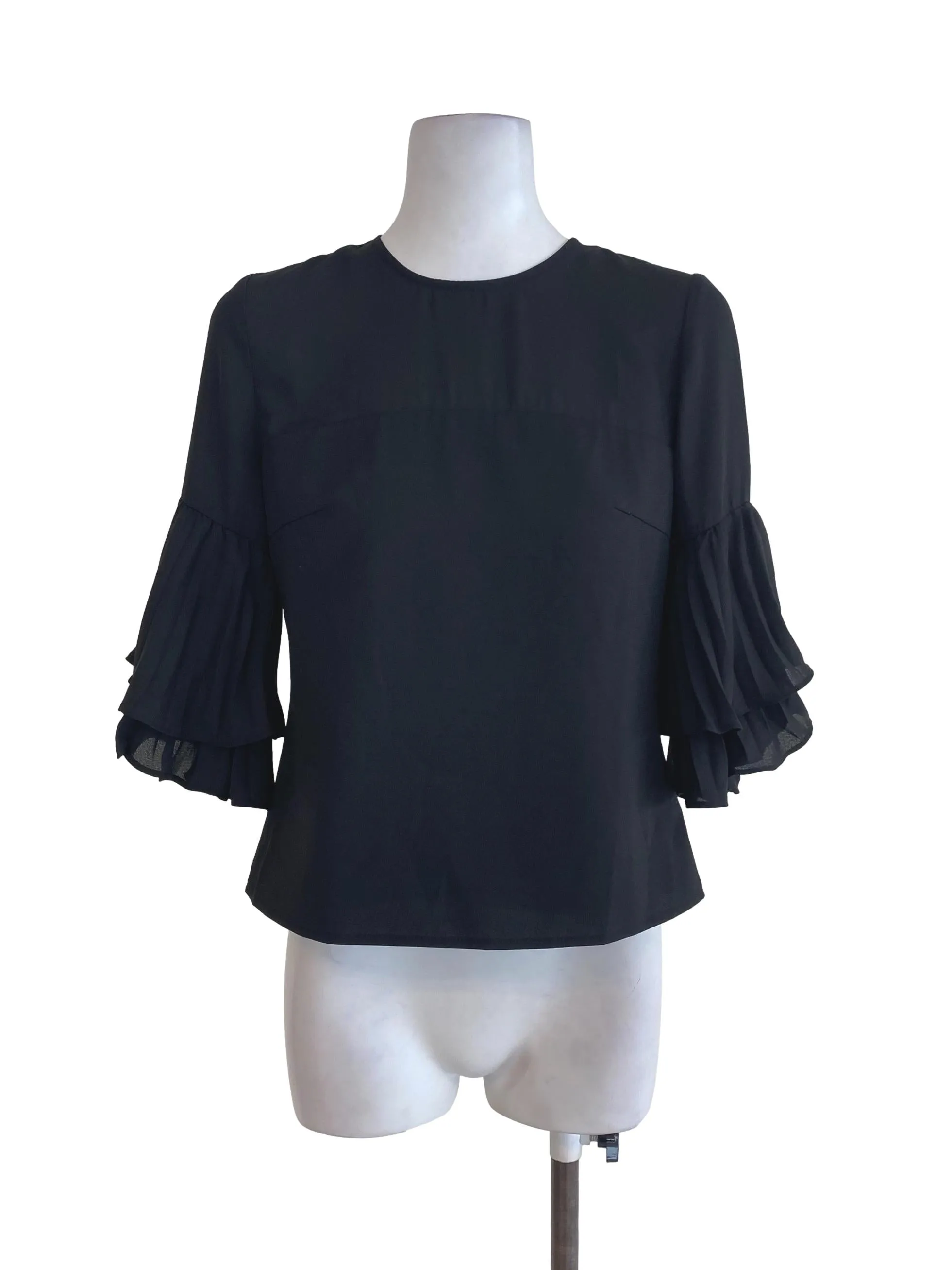 Black Ruffle Blouse