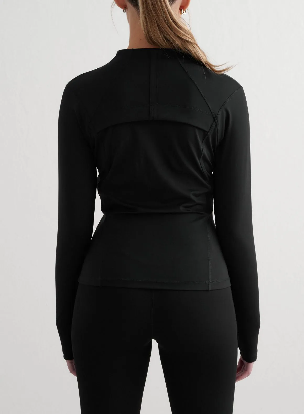 Black Sculpting Zip Jacket