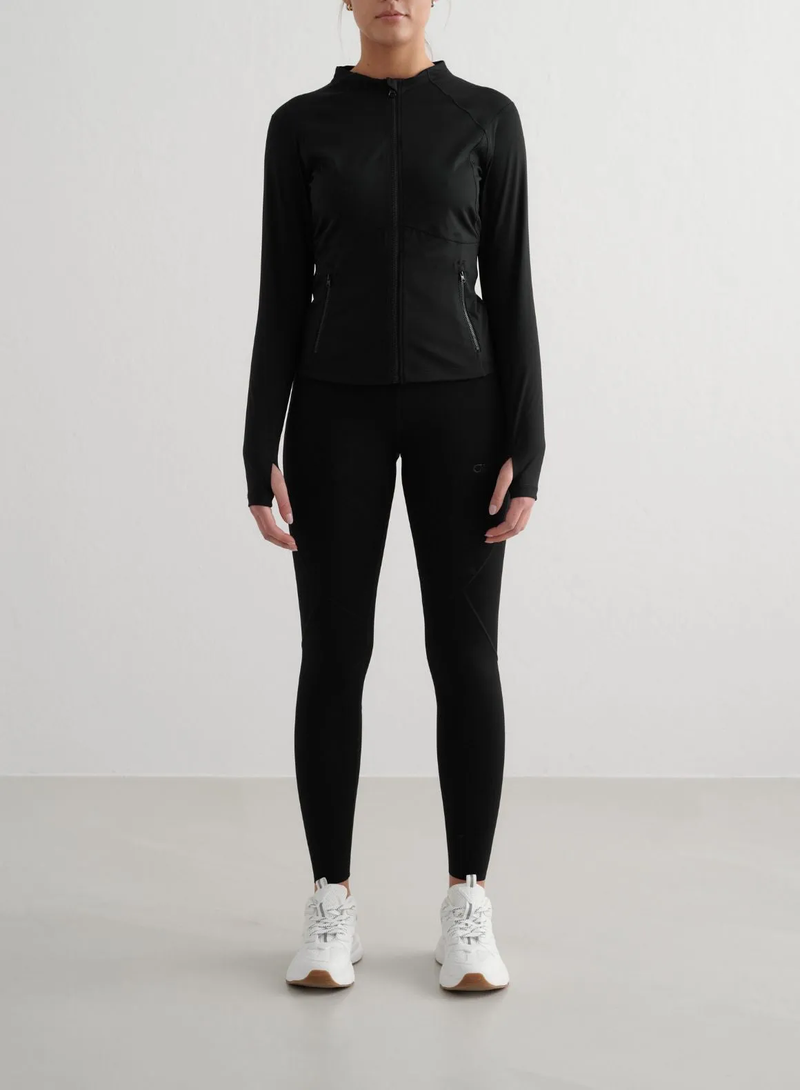 Black Sculpting Zip Jacket