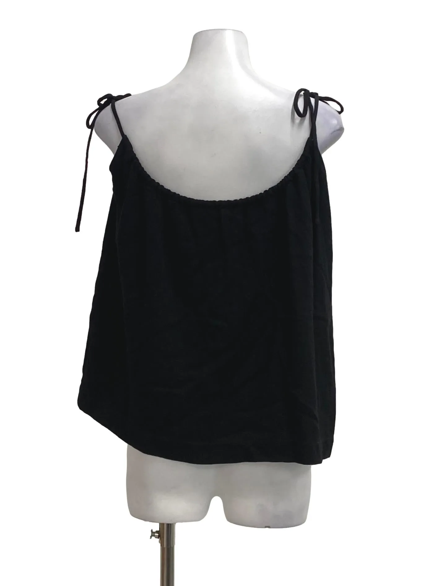 Black Self-Tie Strap Top