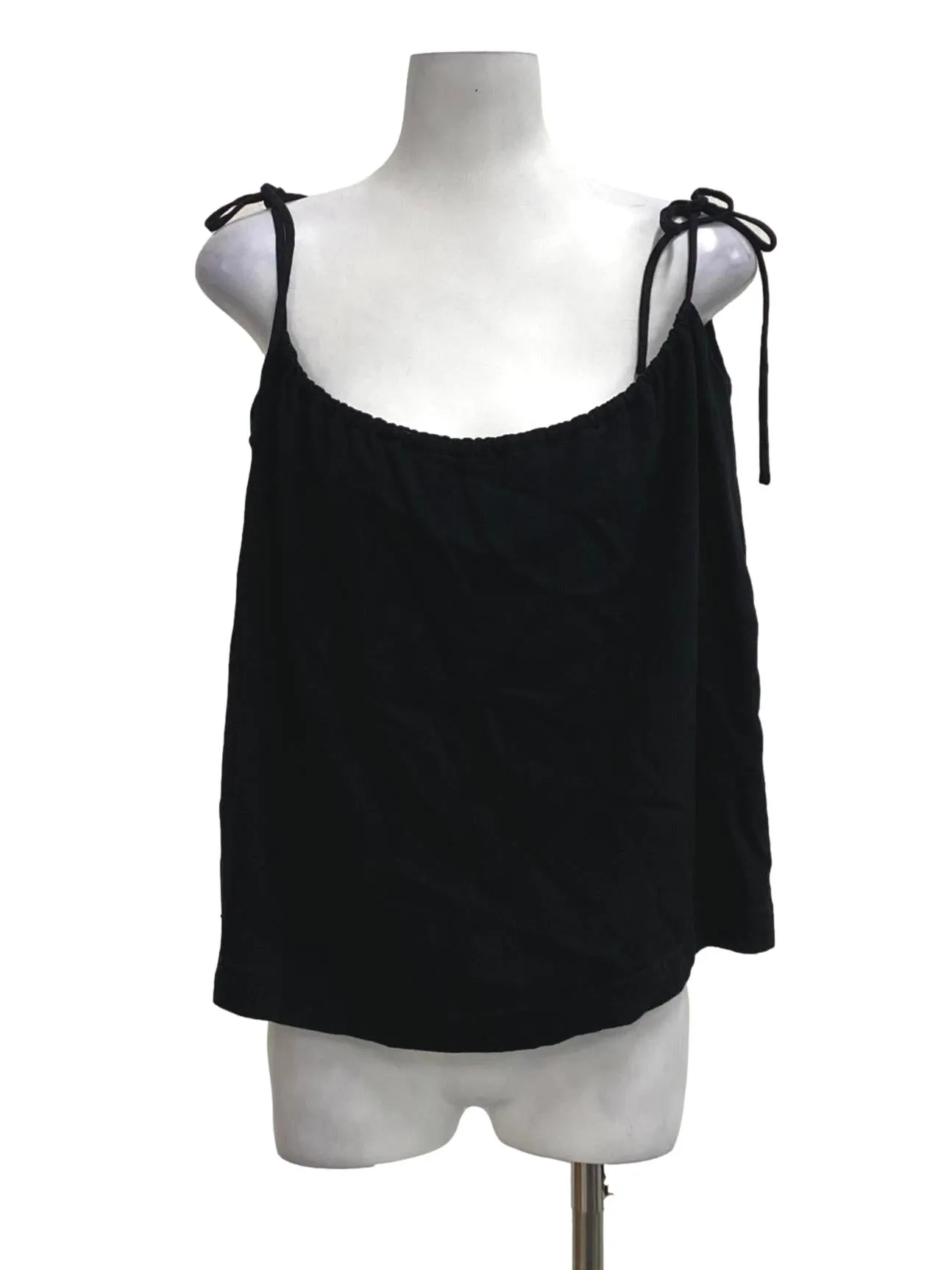 Black Self-Tie Strap Top