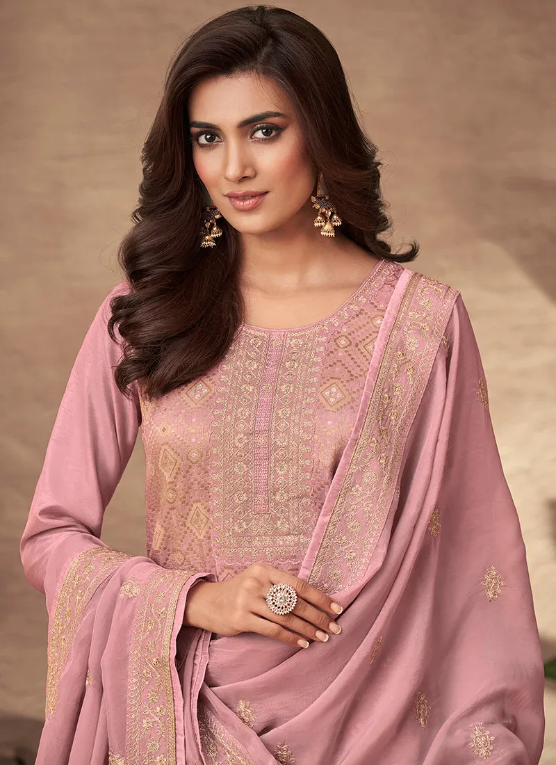 Blush Pink Sequence Embroidery Salwar Kameez
