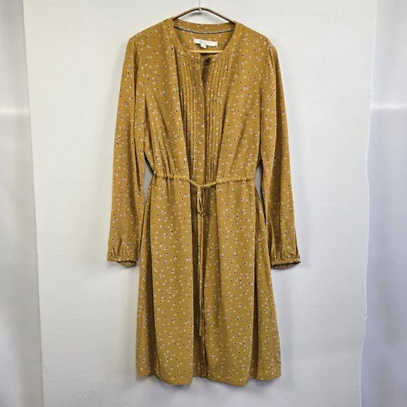 Boden Trumpet Sweet Flower Corrina Pleated Long Sleeve Dress Size 12