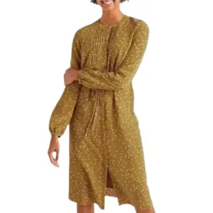Boden Trumpet Sweet Flower Corrina Pleated Long Sleeve Dress Size 12