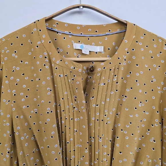 Boden Trumpet Sweet Flower Corrina Pleated Long Sleeve Dress Size 12