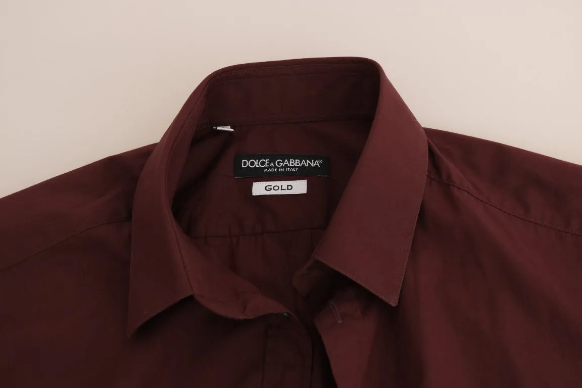Bordeaux Cotton GOLD Slim Shirt