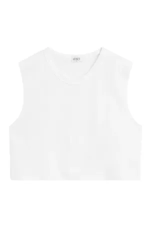 Boxy Sleeveless Crewneck White
