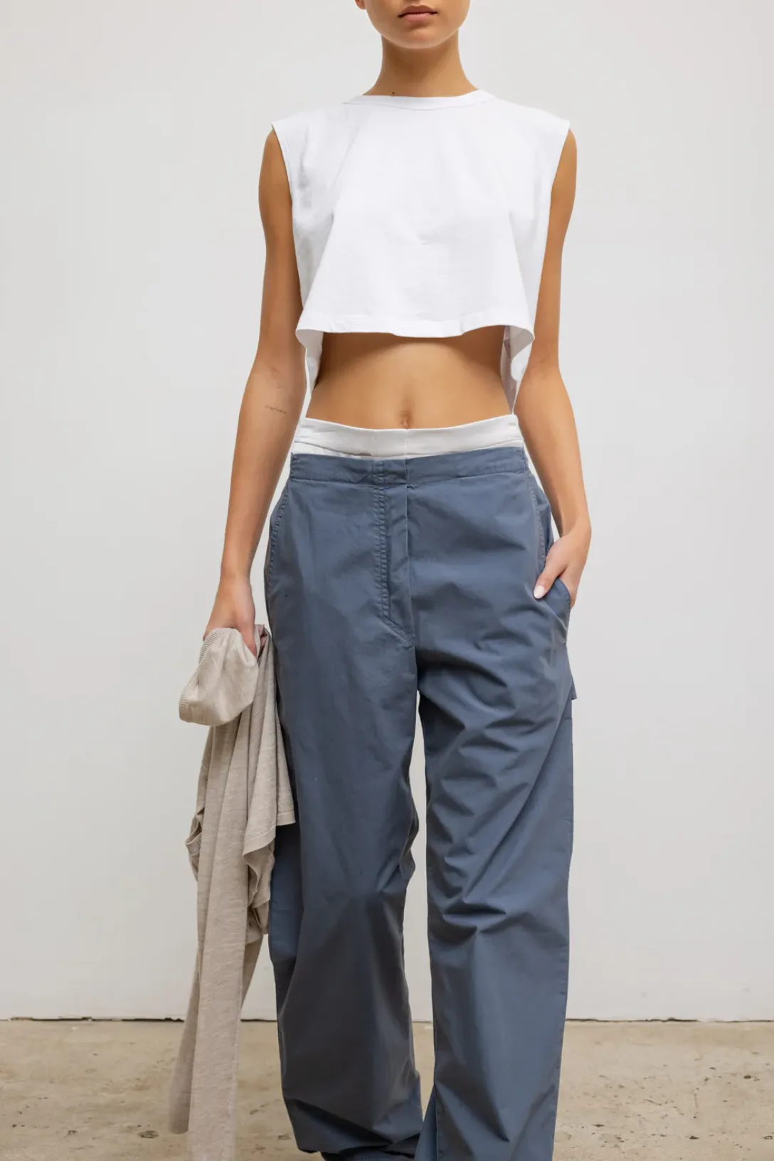 Boxy Sleeveless Crewneck White