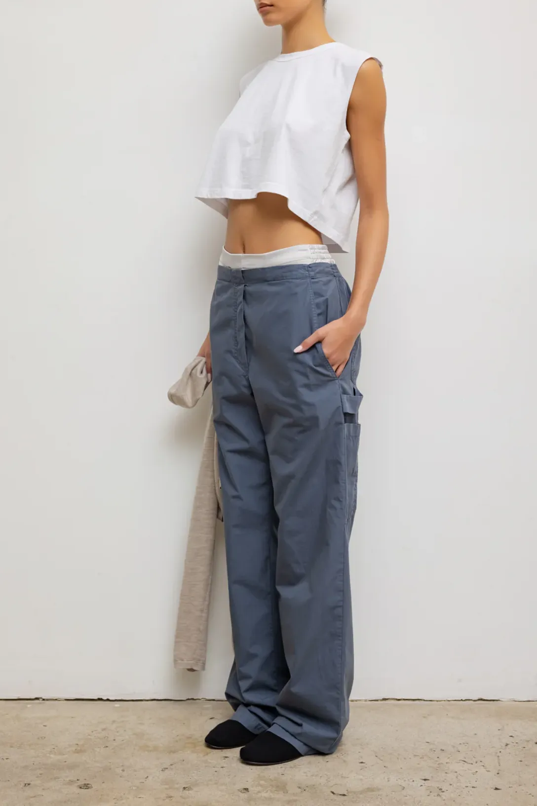 Boxy Sleeveless Crewneck White