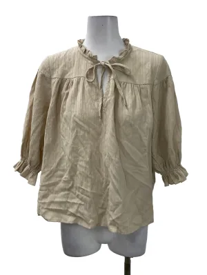 Brown Textured Tie Top