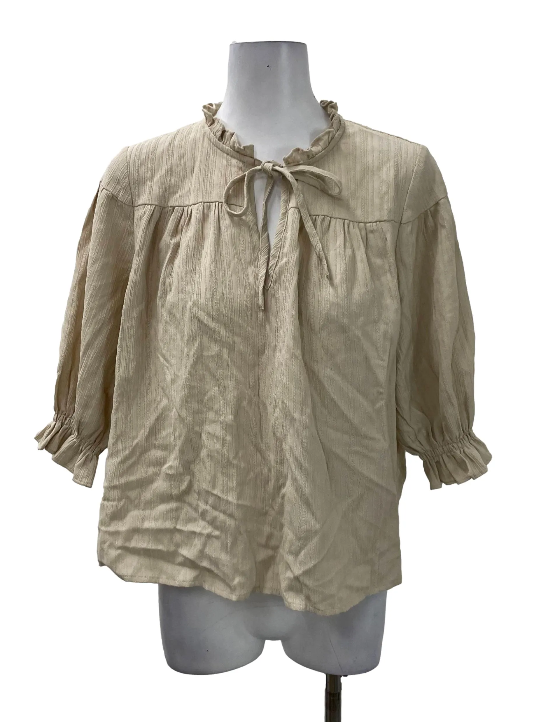 Brown Textured Tie Top