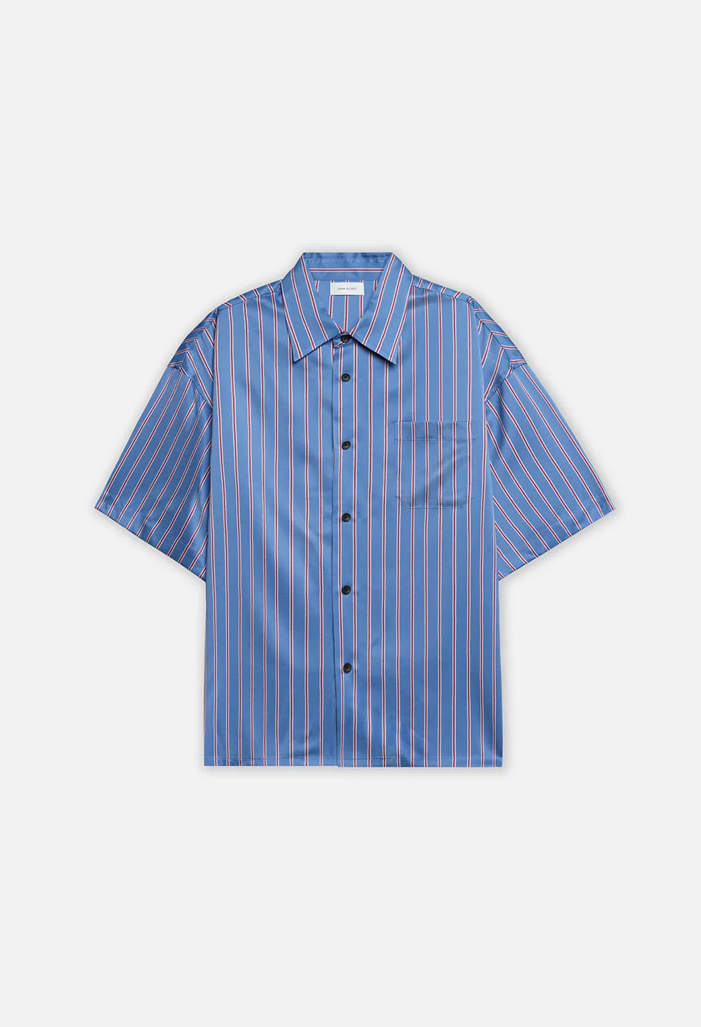 Brushed Silk Button Up / Blue x Burgundy