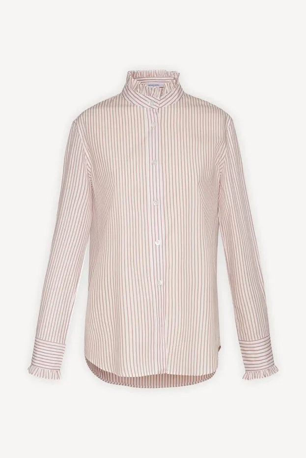 CANELLE STRIPED RUFFLE SHIRT
