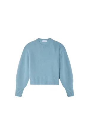 Cashmere Featherweight Blouson Sleeve Crew