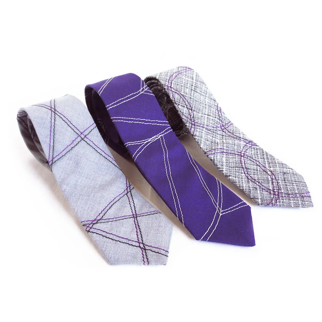 chevron wave in purple necktie